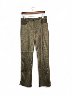 Joseph Ribkoff Green Ultra Suede Pants , Size 10